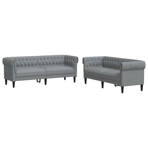 vidaXL sofas&aelig;t 2 dele stof lysegr&aring;