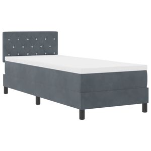 vidaXL LED Box Spring Bed med madras M&oslash;rkegr&aring; 80 x 200 cm Fl&oslash;jl