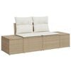 vidaXL Havesofa S&aelig;t med pude med opbevaring 10 pcs Beige Poly rattan
