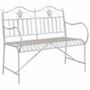 vidaXL Haveb&aelig;nk 2 -Seater 103,5 x 59 x 89 cm St&aring;l Antik hvid