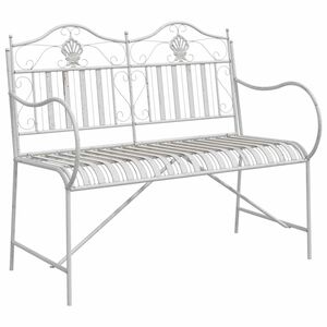 vidaXL Haveb&aelig;nk 2 -Seater 103,5 x 59 x 89 cm St&aring;l Antik hvid