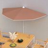 vidaXL halv parasol med stang 180x90 cm terrakotta