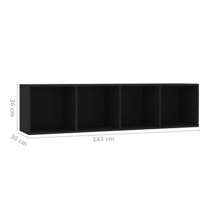 vidaXL bogskab/tv-skab 143 x 30 x 36 cm sort