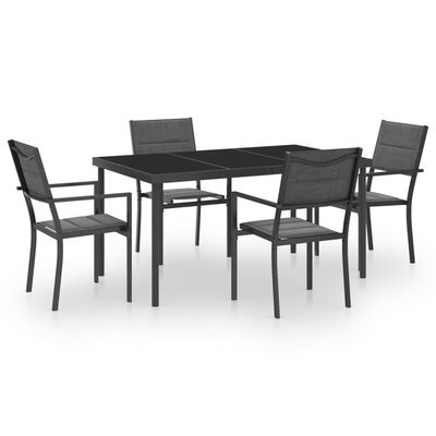 vidaXL udendørs spisebordssæt 5 dele stål
