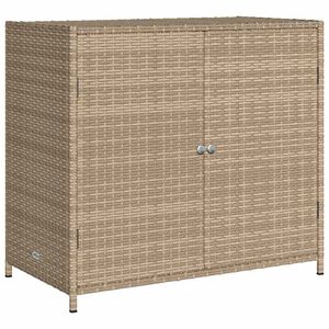 vidaXL opbevaringsskab til haven 83x45x76 cm polyrattan beige
