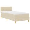 vidaXL LED Box Spring Bed med LED-lysstrimler Creme 90 x 190 cm Stof