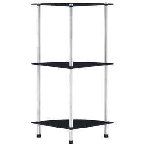 vidaXL reol 3 hylder 30x30x67 cm h&aelig;rdet glas sort
