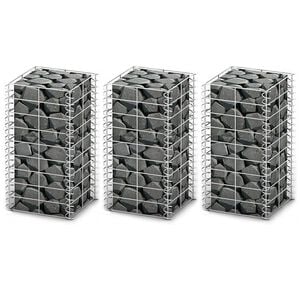 vidaXL gabions&aelig;t 3 stk. galvaniseret st&aring;ltr&aring;d 25 x 25 x 50 cm