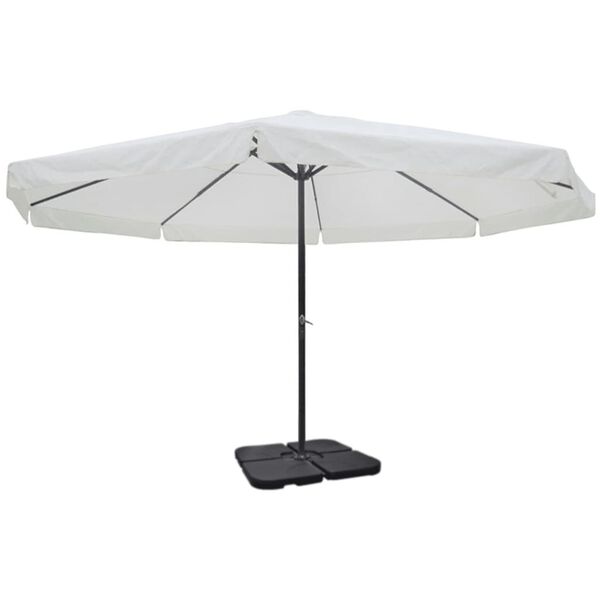 vidaXL haveparasol med transportabel fod aluminium hvid