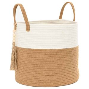 vidaXL opbevaringskurv &Oslash;40x35 cm bomuld brun og hvid