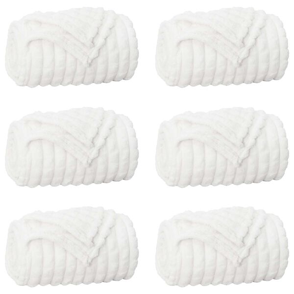 vidaXL Kastet&aelig;pper 6 pcs Hvid 150 x 130 cm Fleece