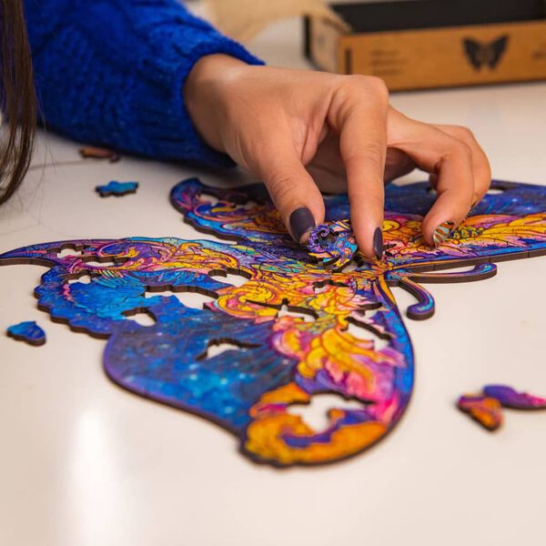 UNIDRAGON puslespil Intergalaxy Butterfly 199 brikker medium tr&aelig;