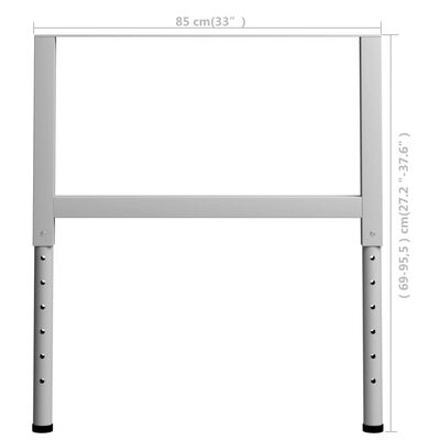 vidaXL stel til arbejdsbænk 2 stk. 85x(69-95,5) cm metal grå