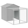 vidaXL h&oslash;nsebur med l&oslash;beg&aring;rd lysegr&aring; 117x201x123 cm galvaniseret st&aring;l