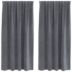 vidaXL Mørklægningsgardiner 2 pcs Lysegrå 140 x 175 cm Fløjl