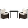 vidaXL Have Spisebordss&aelig;t 3 pcs Brun polyrattan