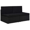 vidaXL 2-personers sofa modul&aelig;r polyrattan sort
