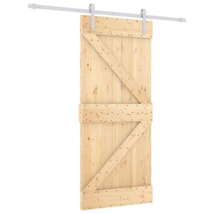 vidaXL Skyded&oslash;r 90 x 210 cm Massivt fyrretr&aelig; Natur og hvid
