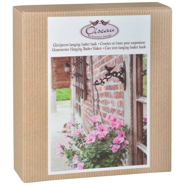 Esschert Design krog til h&aelig;ngekurv st&oslash;bejern brun BR21