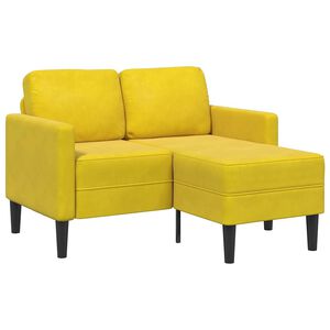 vidaXL 2-personers sofa med chaiselong L-formet 125 cm fl&oslash;jl gul