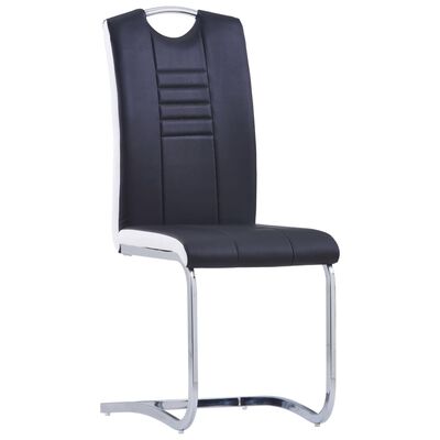 vidaXL spisebordsstole med cantilever 4 stk. kunstlæder sort