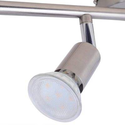 vidaXL loftslampe med 4 LED-spotlys satinnikkel