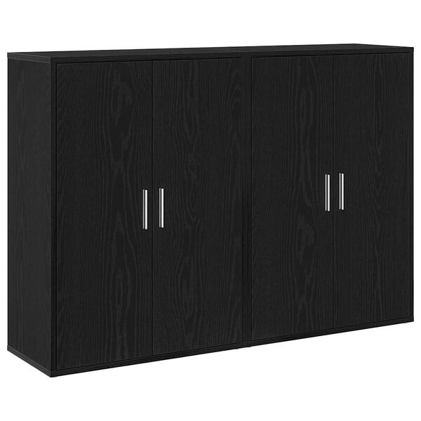 vidaXL Sideboard 2 pcs Sort eg 60 x 31 x 84 cm Konstrueret træ