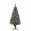 vidaXL kunstigt juletr&aelig; med LED og kugles&aelig;t og fyrrekogler 210 cm