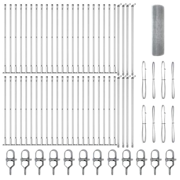 vidaXL Hegnsp&aelig;l S&oslash;lv 100 x 0,5 m (16 x 16 mm meshek) St&aring;l