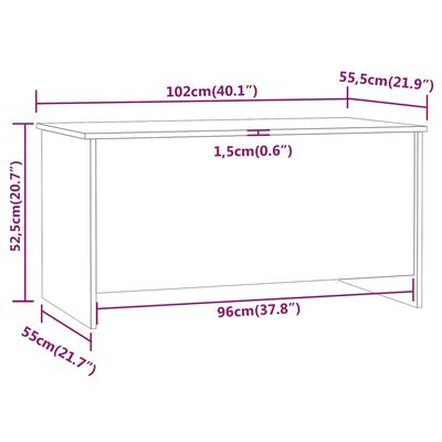 vidaXL sofabord 102x55,5x52,5 cm konstrueret træ grå sonoma-eg