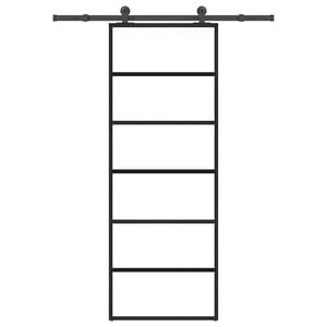 vidaXL skyded&oslash;r med hardwares&aelig;t 76x205 cm sikkerhedsglas aluminium