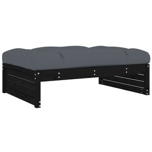 vidaXL udend&oslash;rs fodskammel 120x80 cm massivt fyrretr&aelig; sort
