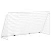 vidaXL fodboldm&aring;l med net 366x122x182 cm st&aring;l hvid