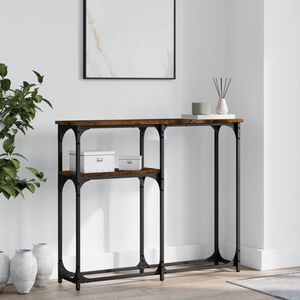 vidaXL konsolbord 90x22,5x75 cm konstrueret tr&aelig; r&oslash;get egetr&aelig;sfarve