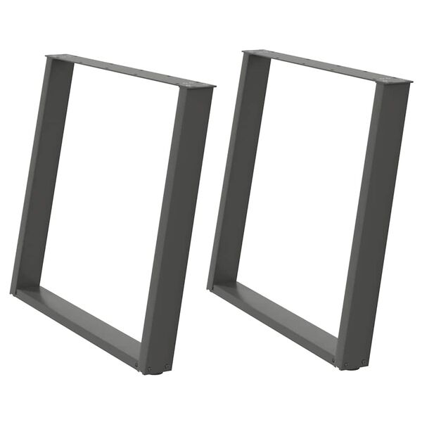 vidaXL spisebordsben U-formet 2 stk. antracit 90x(72-73) cm st&aring;l