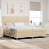 vidaXL LED Box Spring Bed med madras Creme 200 x 200 cm Stof
