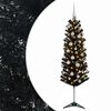 vidaXL Kunstigt slankt juletr&aelig; med julekugle 150 cm 150 LED'er