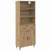 vidaXL Highboard 2 stk. Artisan Egetr&aelig; 69,5 x 32,5 x 180 cm