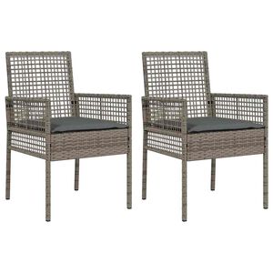 vidaXL Have Stol med pude 2 pcs Gr&aring; 55 x 53 x 85 cm polyrattan