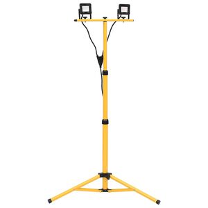 vidaXL LED-projektør med stativ 2x10 W varm hvid