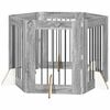 vidaXL Hundehegn med stativer 6 pcs Gr&aring; sonoma-eg 60 x 80 cm