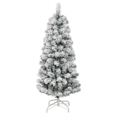 vidaXL kunstigt juletræ med sne og 150 LED'er 150 cm hængslet