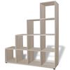 vidaXL trappeformet bogreol/displayhylde 142 cm egetr&aelig;sfarve