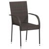 vidaXL havestole 2 stk. stabelbare polyrattan brun