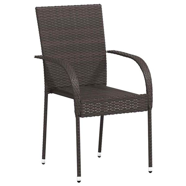 vidaXL havestole 2 stk. stabelbare polyrattan brun