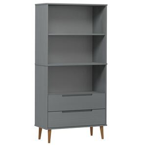 vidaXL bogreol MOLDE 85x35x170,5 cm massivt fyrretr&aelig; gr&aring;