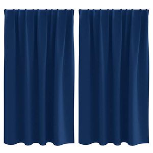 vidaXL M&oslash;rkl&aelig;gningsgardiner med ringe 2 stk. M&oslash;rk bl&aring; 140 x 140 cm