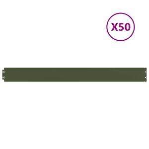 vidaXL pl&aelig;nekanter 50 stk. 10x103 cm koldvalset st&aring;l olivengr&oslash;n