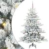vidaXL Kunstigt Hinged Juletr&aelig; med 150 LED'er Hvid 150 cm PVC og St&aring;l