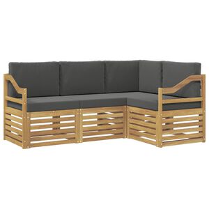 vidaXL Sofas&aelig;t 4 pcs Hvid og antracit 185,5 x 126,5 x 73 cm Polyester